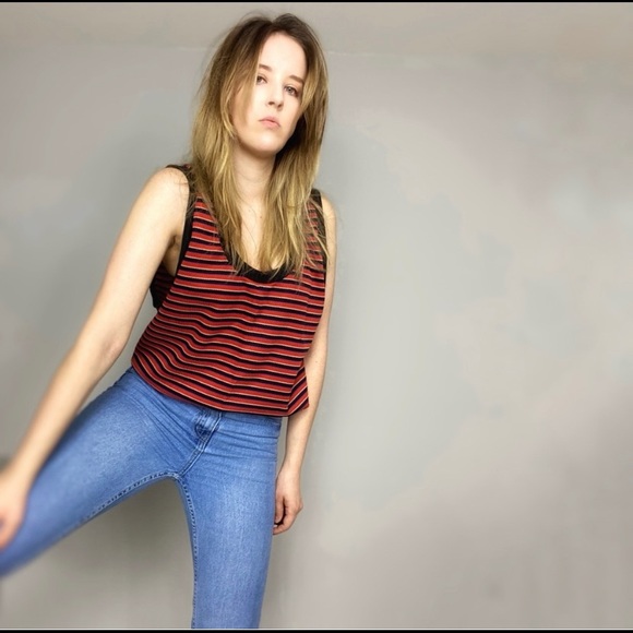 1970s striped ribbed tank top - Picture 2 of 9